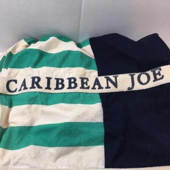 Caribbean Joe Striped Canvas Zip Shopping Beach Travel Tote Bag Extra Lg 22"x18" - Picture 5 of 16